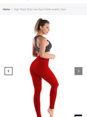 Bubblelime Bright Red High-Waist Stretch Leggings NWOT size S
